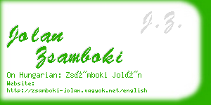 jolan zsamboki business card